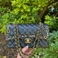 CHANEL 2019 PIERCING CHARMS BLACK MEDIUM CLASSIC DOUBLE FLAP BAG