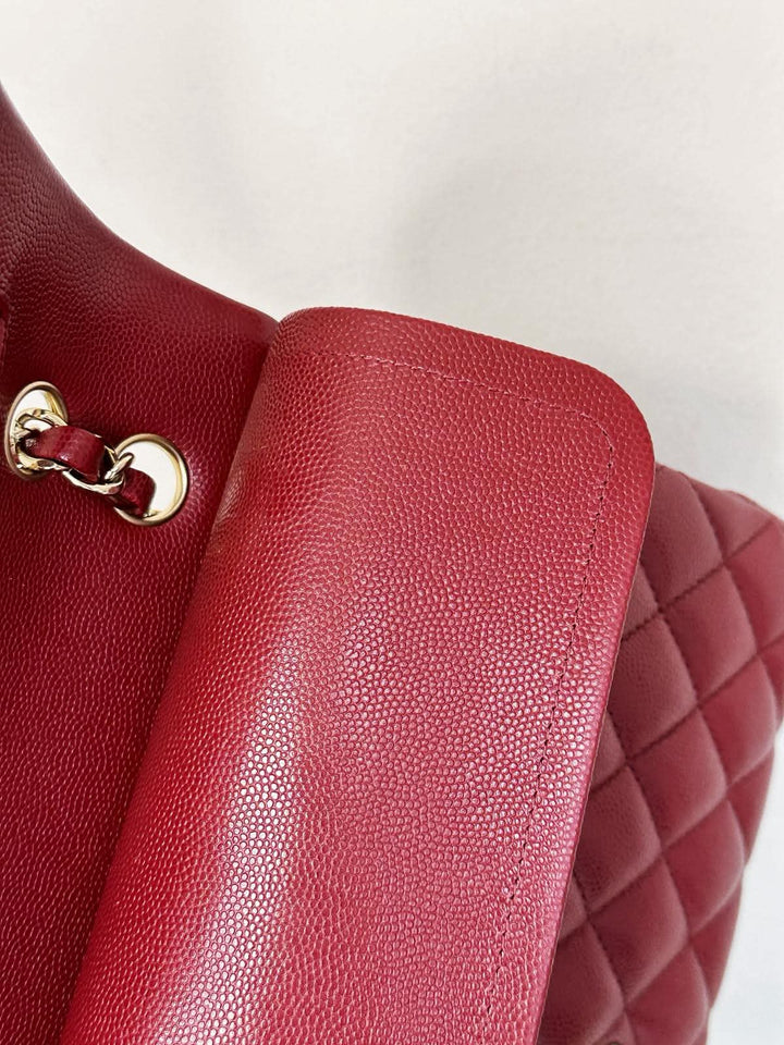 Chanel Classic Medium Double Flap Burgundy Caviar Gold Hardware 2019