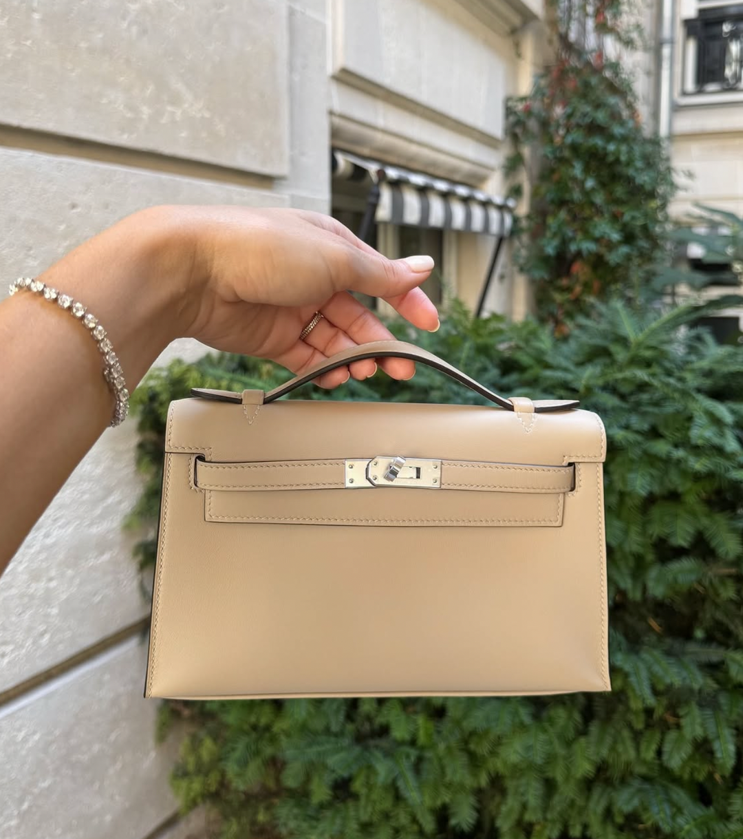 Hermes Trench Swift Kelly Pochette, PHW