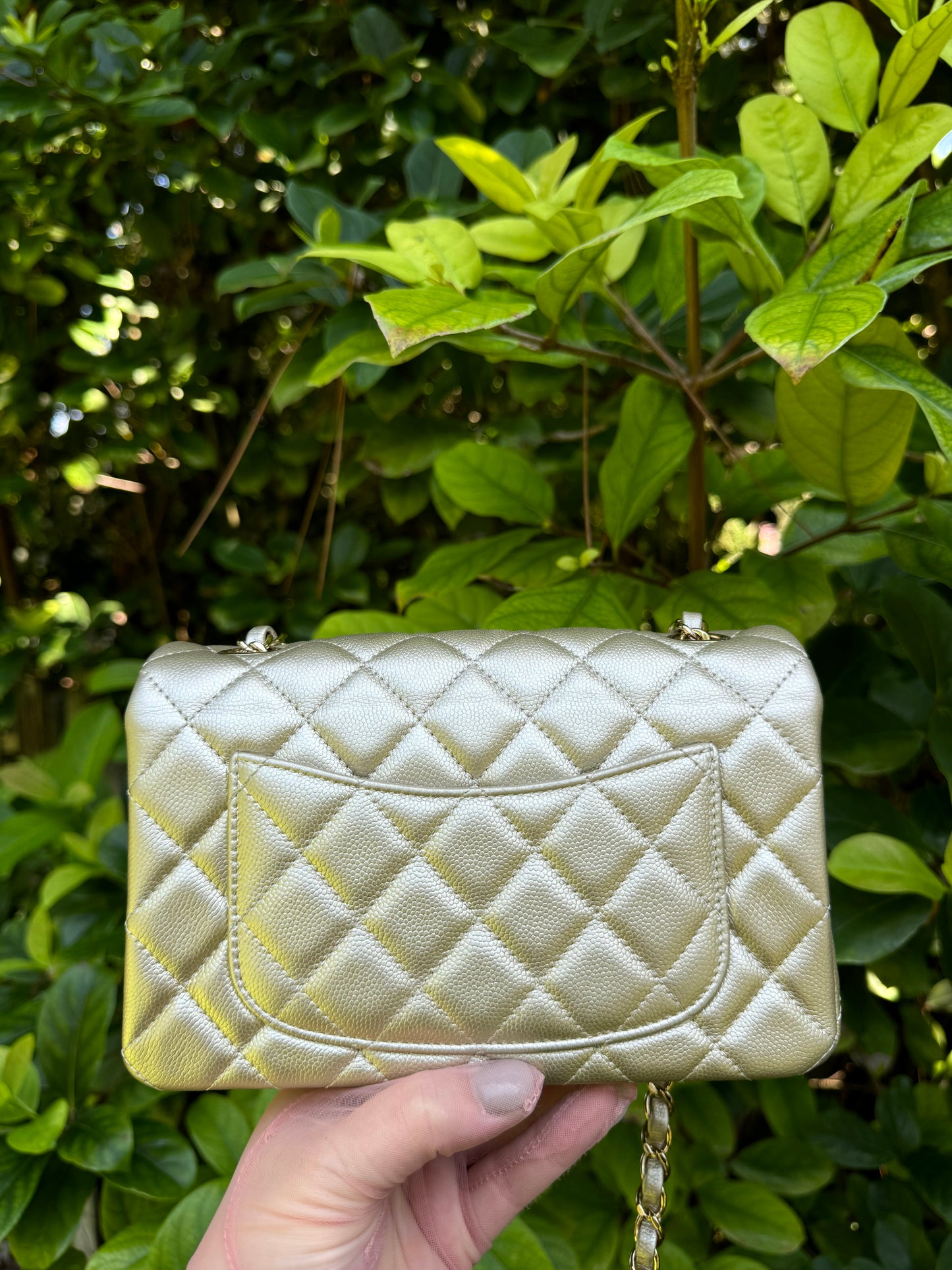 Chanel Gold Metallic Caviar Mini Flap Bag