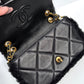Chanel 24K Black Shearling Medium Flap Bag