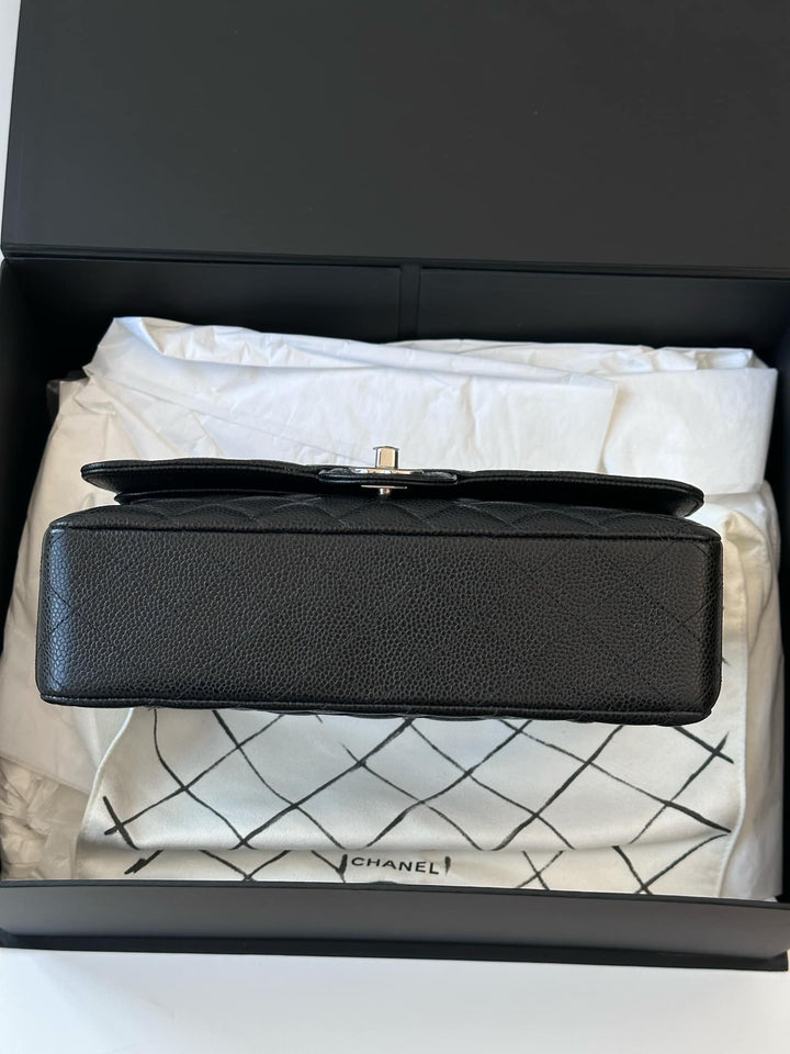 Chanel Black Medium Caviar Double Flap Bag SHW