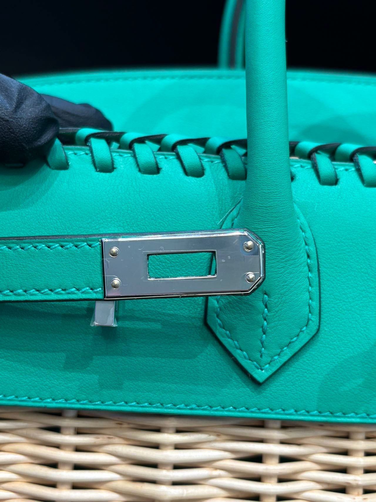 Hermes Menthe Swift Picnic Birkin 25