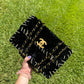 Chanel 1993 Black Velvet Whipstitch CC Flap Bag