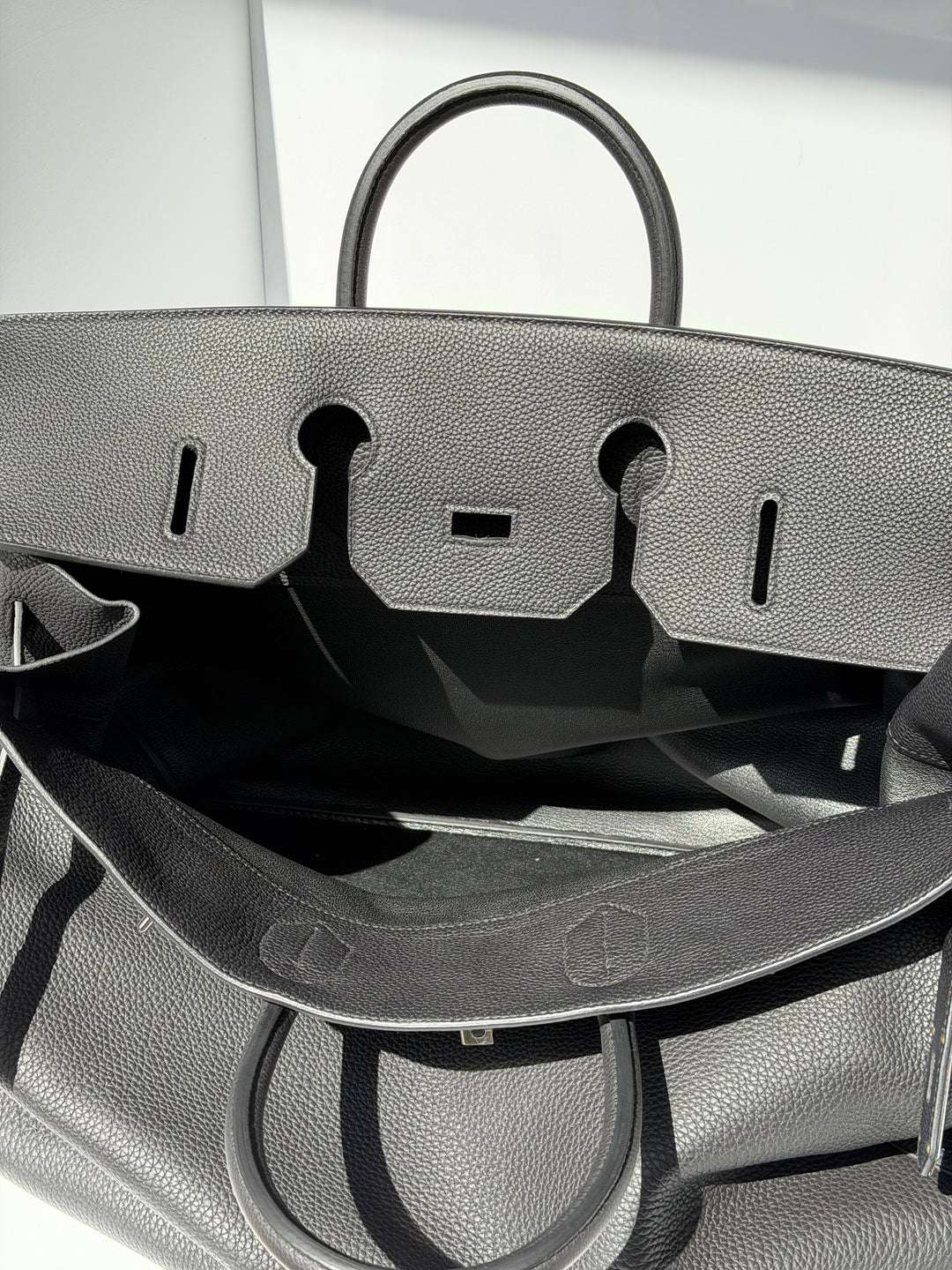 Hermès HAC 50 Black Togo Palladium Hardware 2022