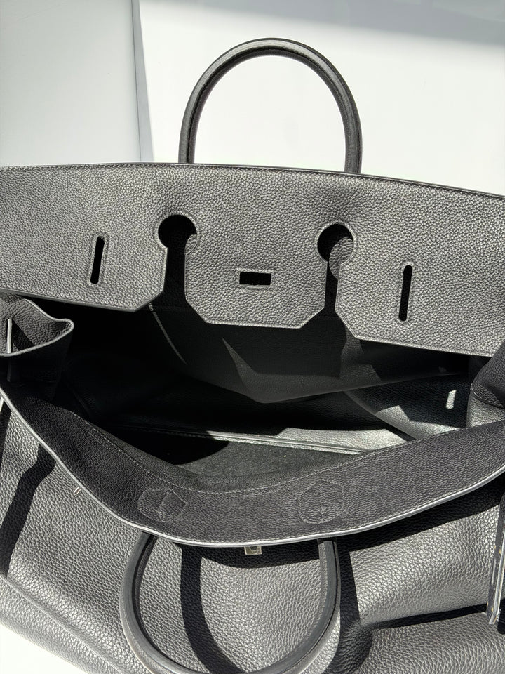 Hermès HAC 50 Black Togo Palladium Hardware 2022