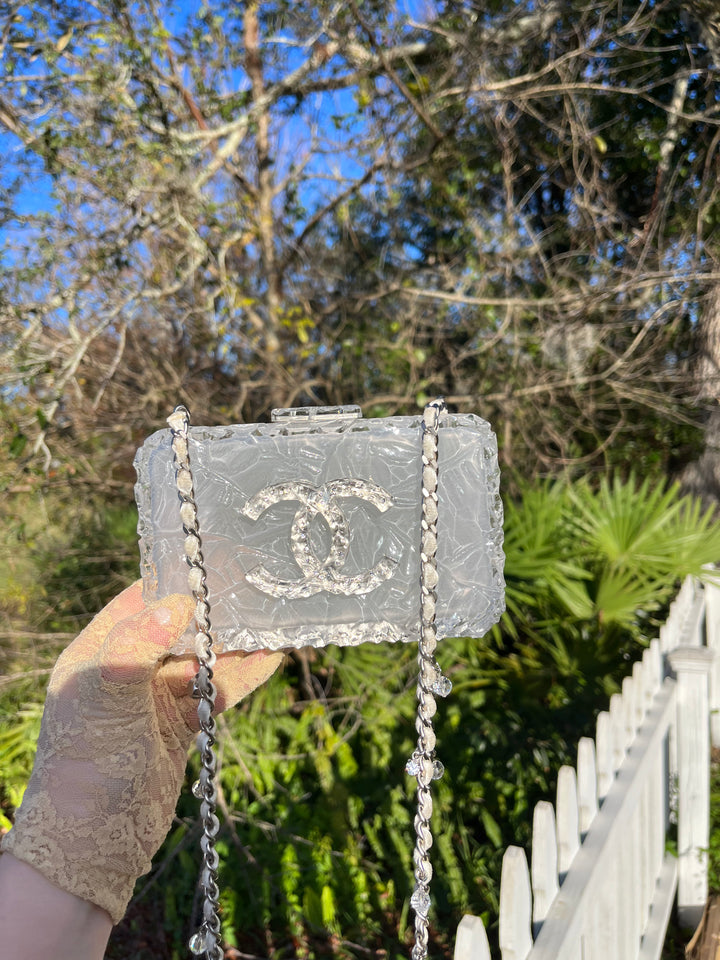 Chanel RARE Runway Acrylic Crystal CC Ice Cube Clutch