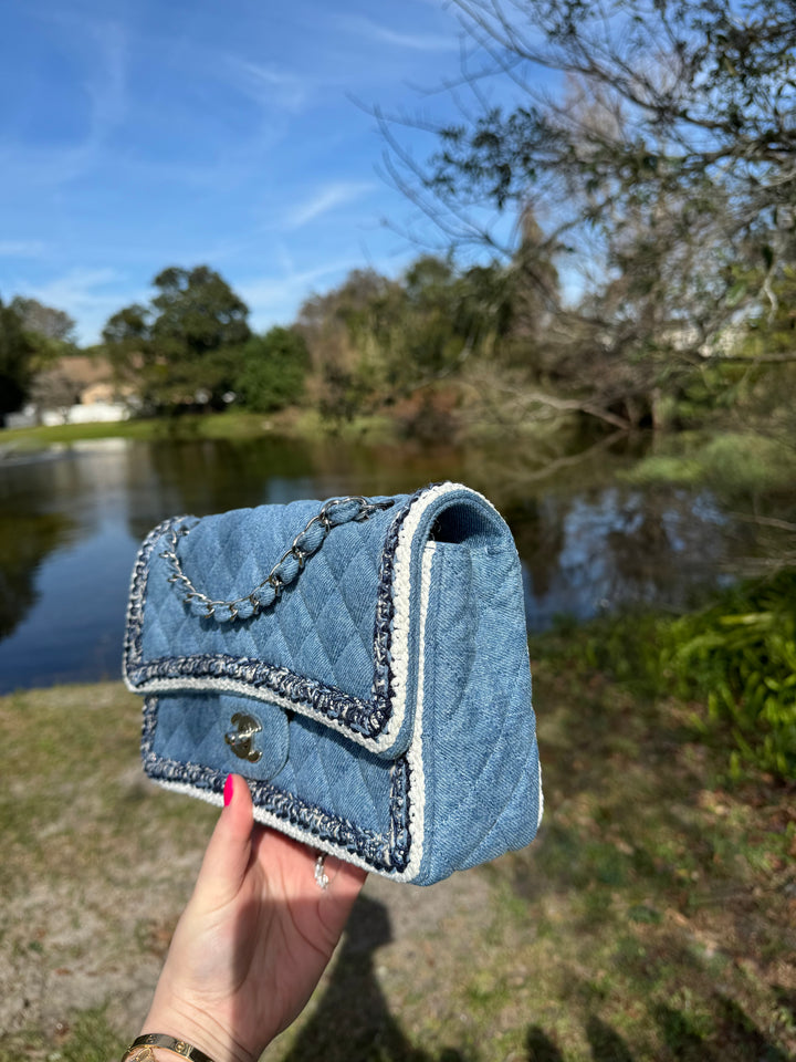 Chanel Medium Denim Braided Single Flap