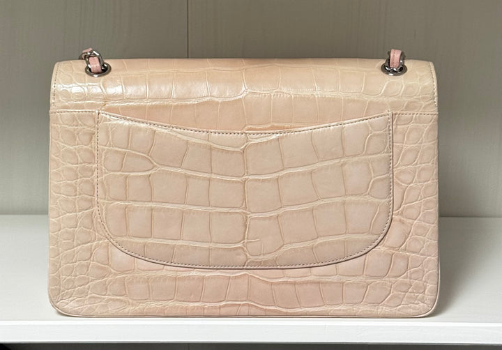 Chanel Jumbo Pink Alligator Double Flap Bag