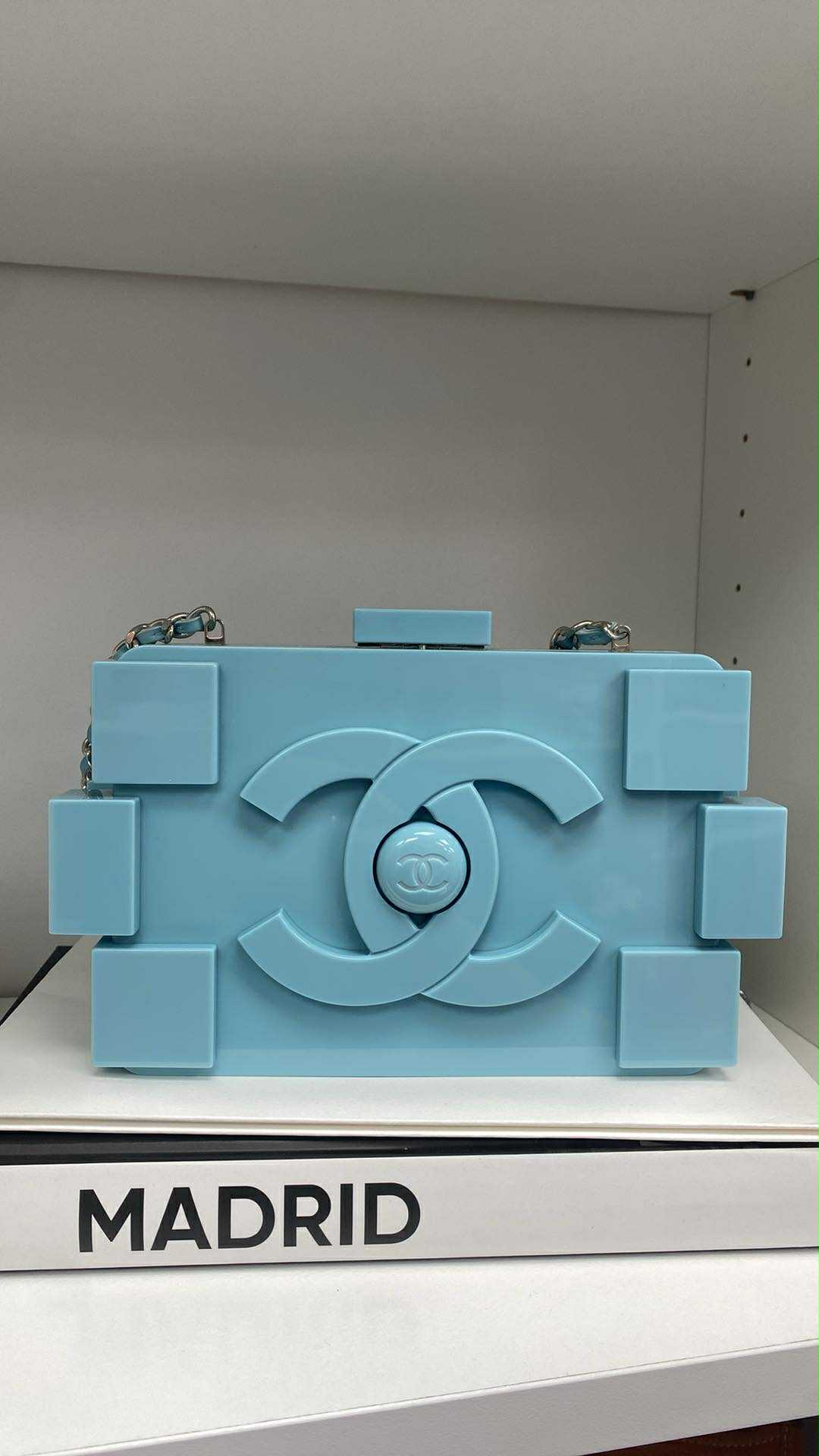 Chanel Baby Blue Plexiglass Lego Minaudiere