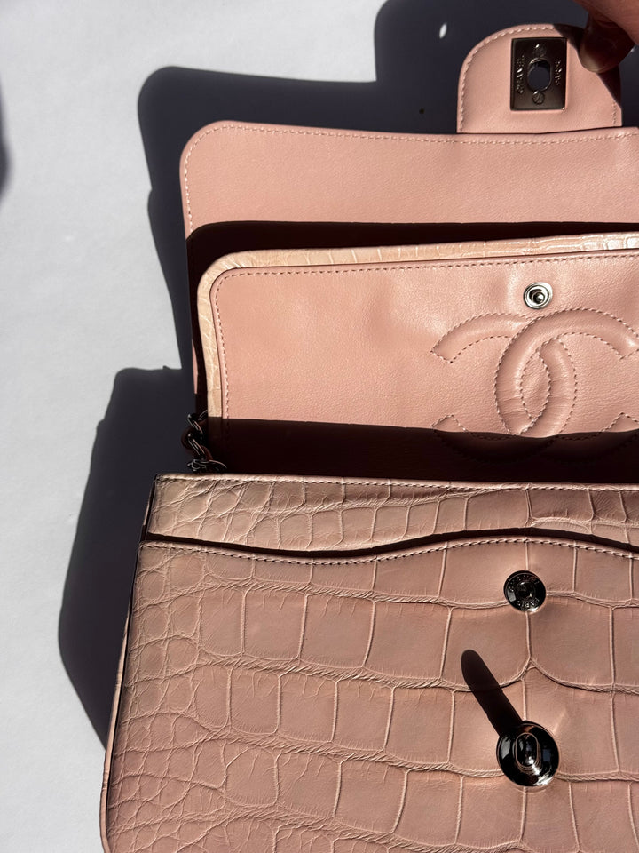 Chanel Bubblegum Pink Alligator Medium Classic Flap Bag