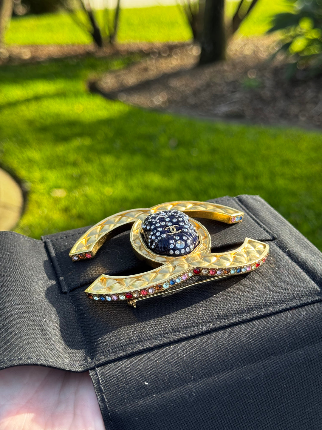 Chanel 19A Egypt Multicolor XL Beatle Brooch