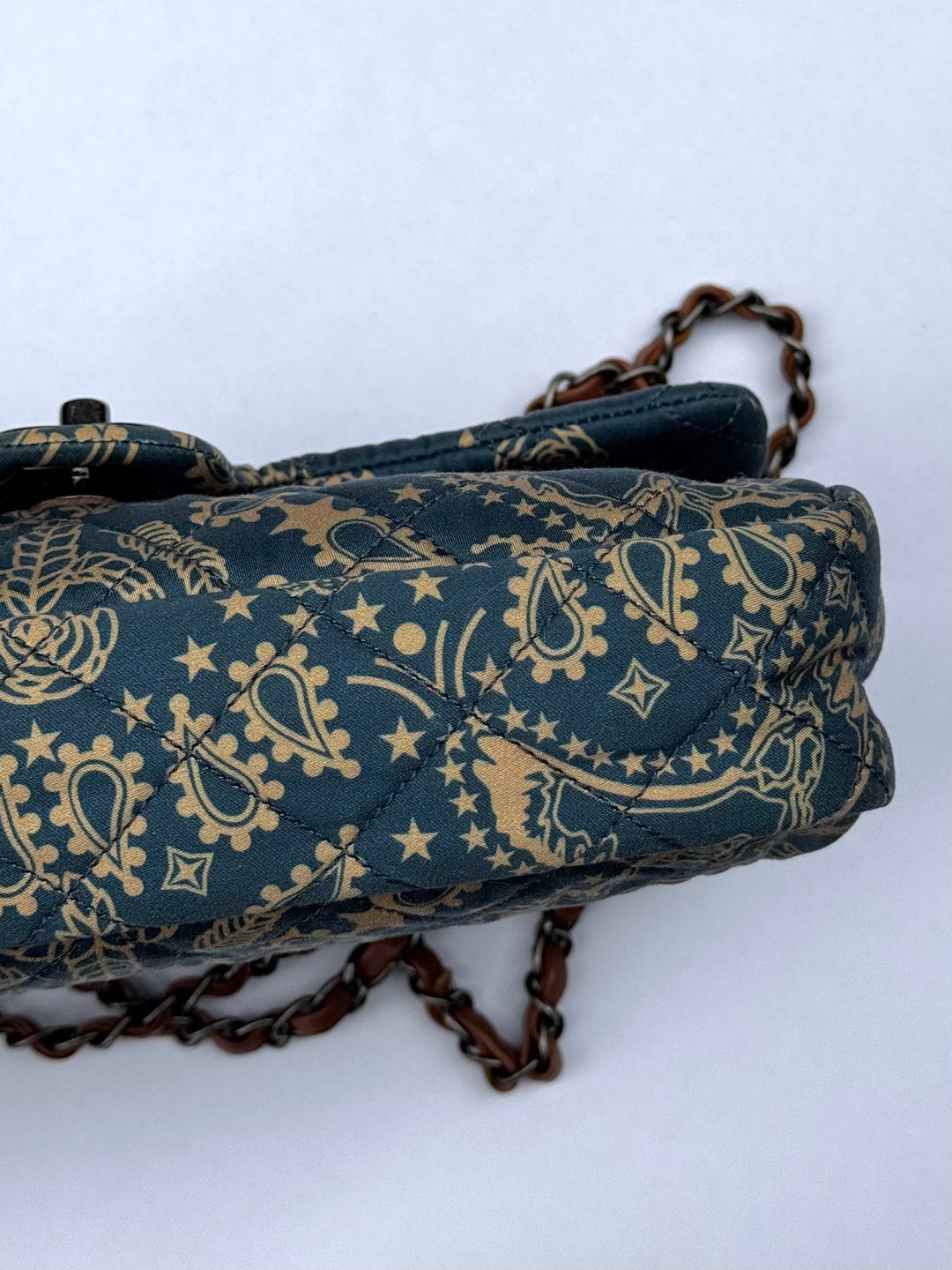 Chanel 2014 Paris Dallas Medium Teal Bandana Flap Bag