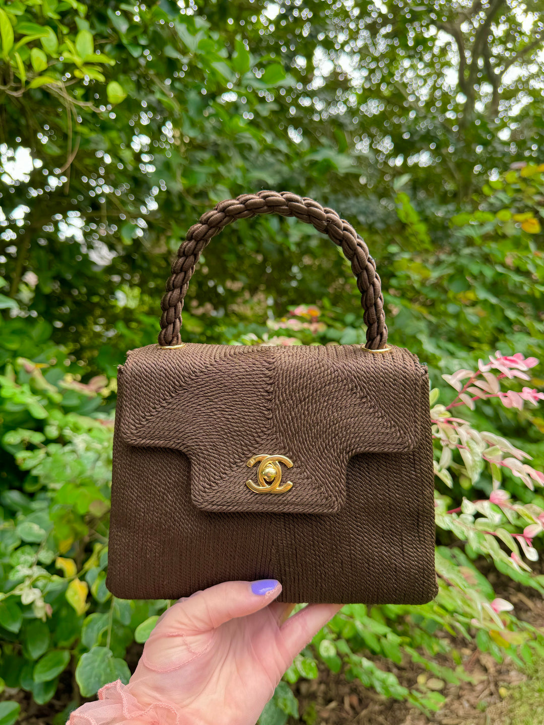 Chanel Rope Bag Chanel 1997 Silk Rope Mini Top Handle Flap Bag – Its A Luv Story