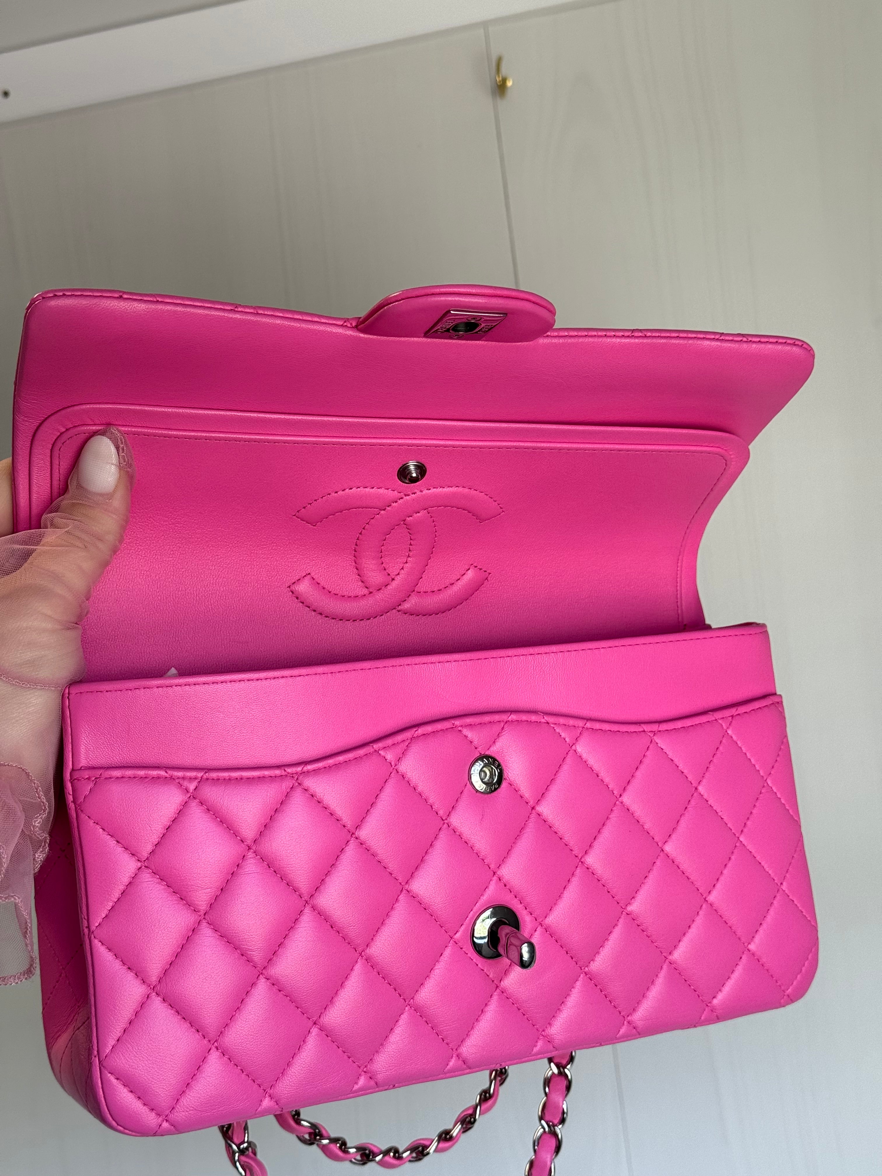 Chanel 21S Pink Neon Lambskin Medium Flap Bag – Its A Luv Story
