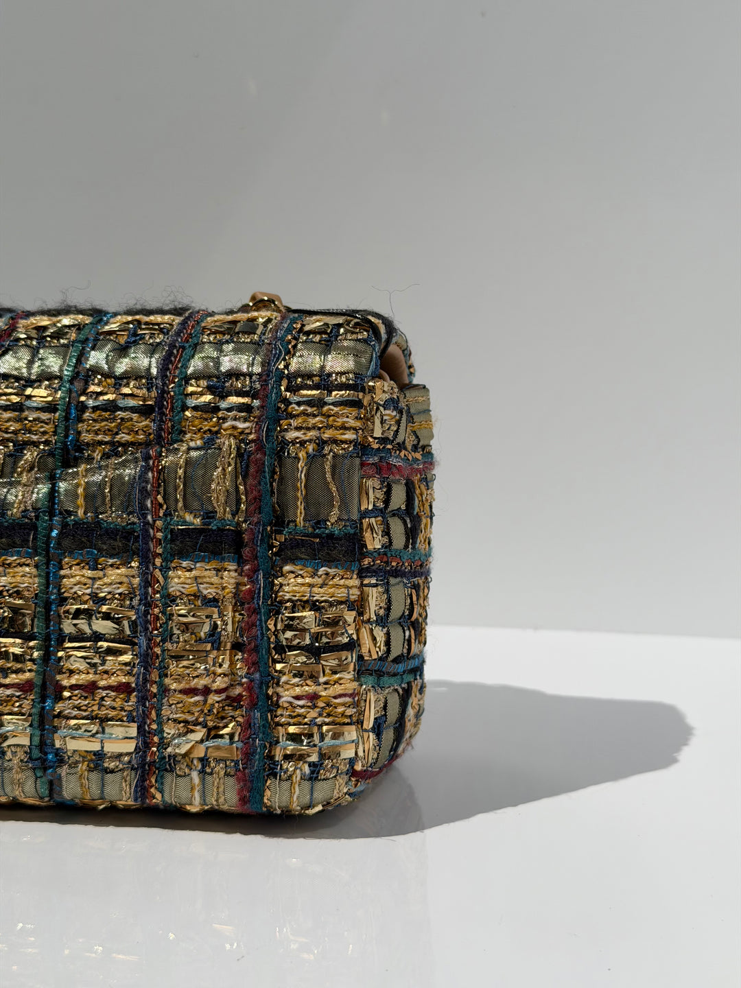 Chanel 19A Egyptian Mini Rectangular Flap Multicolor Tweed with Gold Hardware 2019