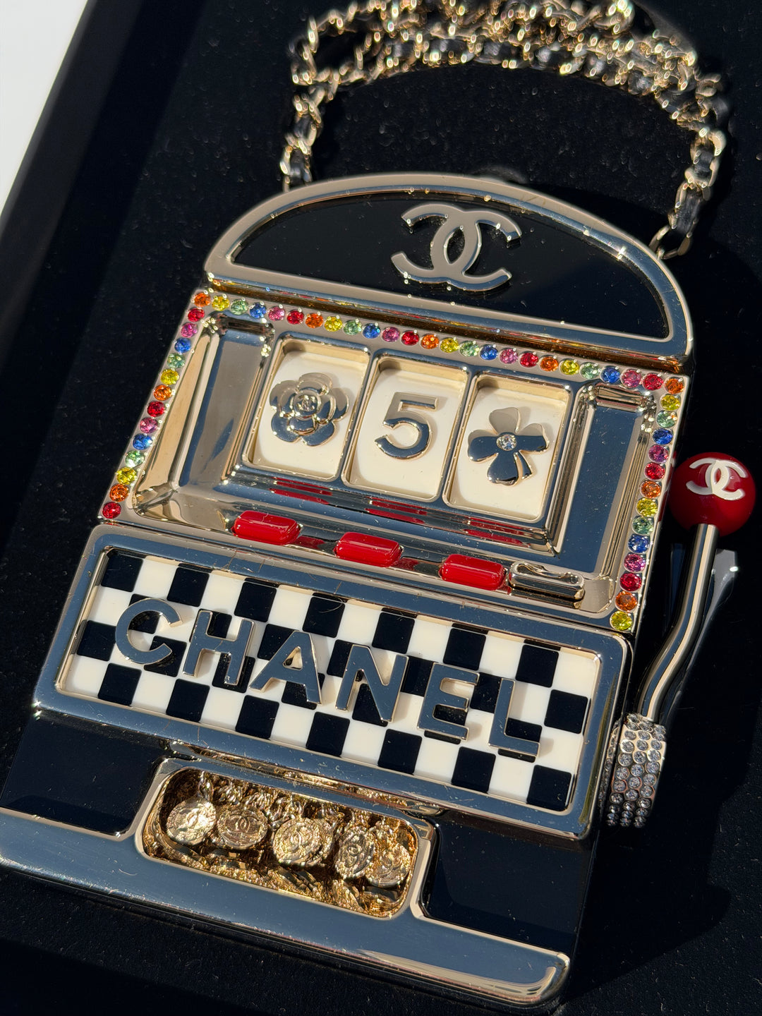 Chanel Slot Machine Casino Minaudière Gold Hardware 23C