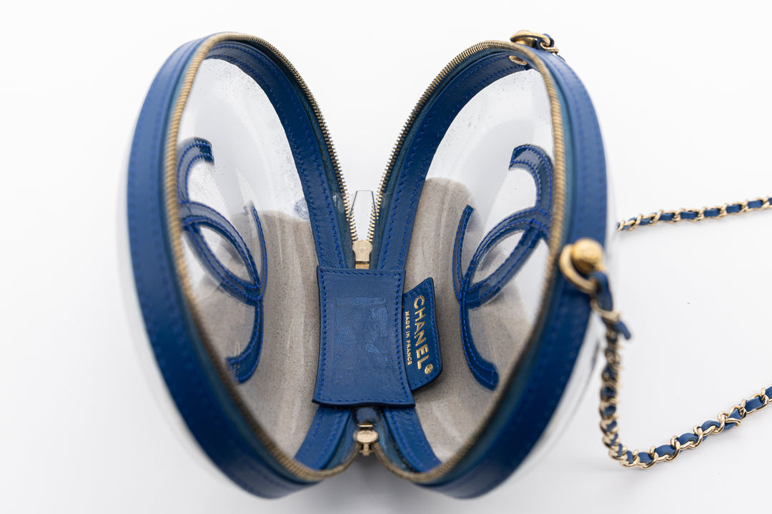 Chanel Sandbag Minaudière Blue PVC Gold Hardware 2019