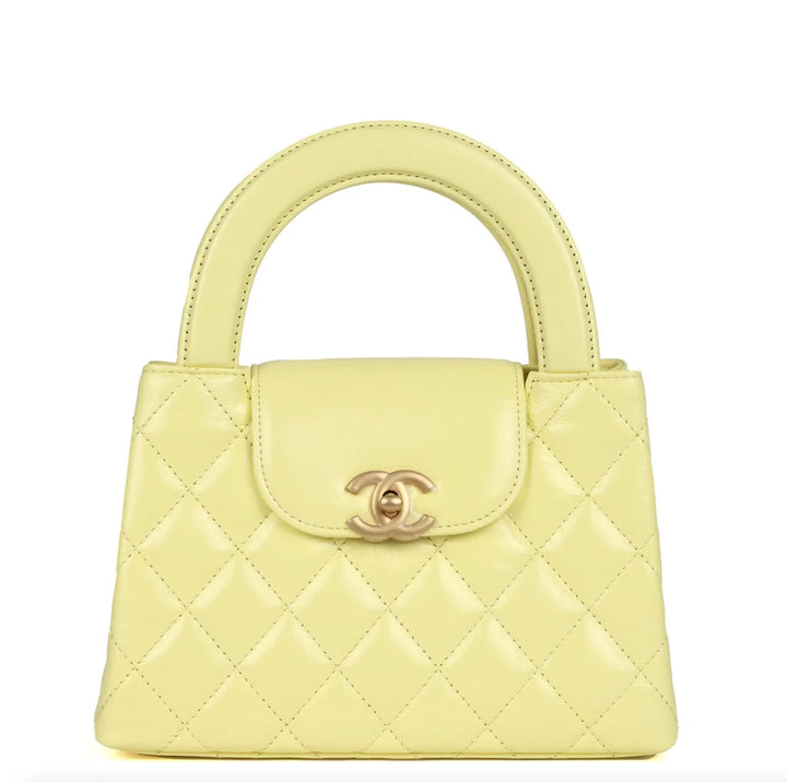Chanel 2025 Yellow Shiny Calfskin Mini Kelly
