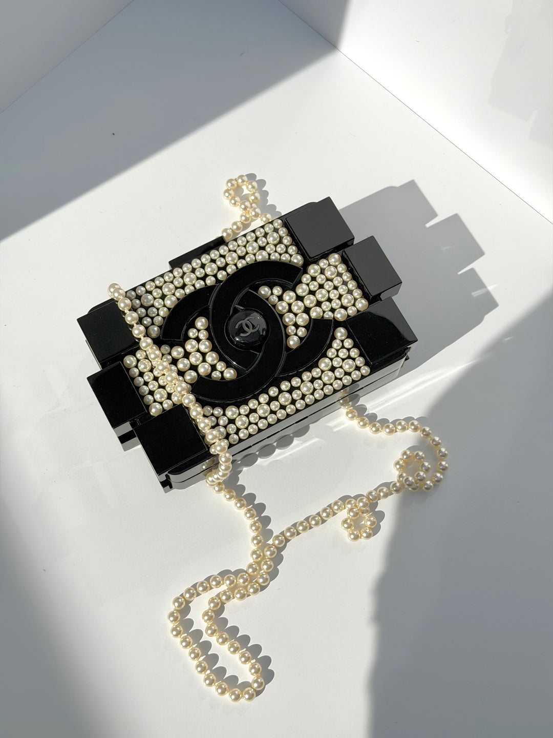 Chanel Pearl Plexiglass Lego Minaudiere