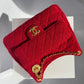 Chanel Small Red Wool Tweed Hobo