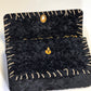 Chanel 1993 Black Velvet Whipstitch CC Flap Bag