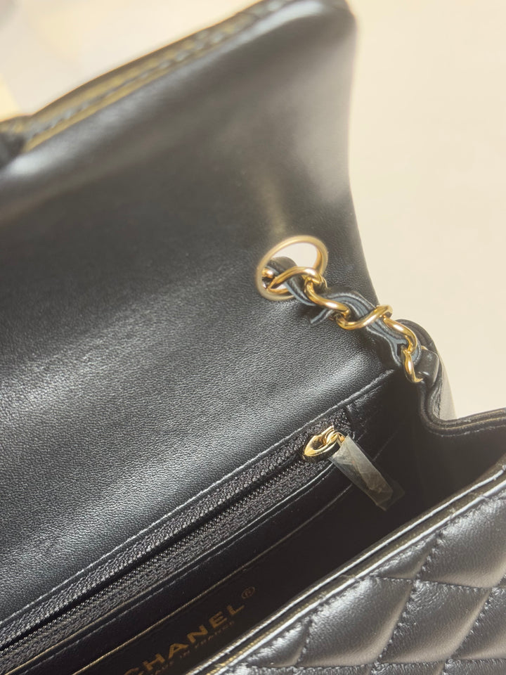 Chanel 2024 Black Mini Lambskin Square Flap Bag