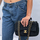 Chanel 18C Black Ancient Greece Raffia Crochet Flap Bag