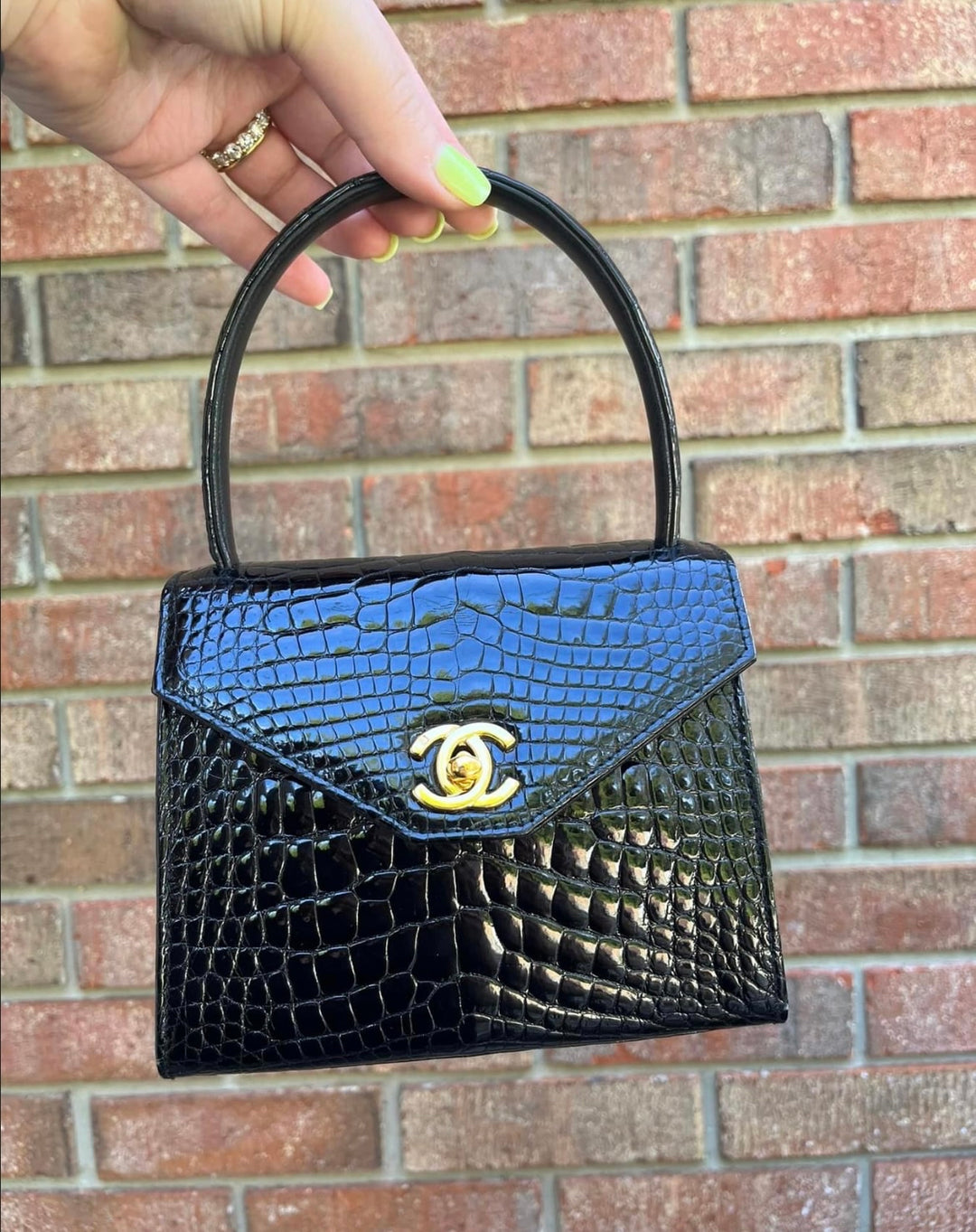 Chanel Vintage Mini Crocodile Kelly Flap Bag
