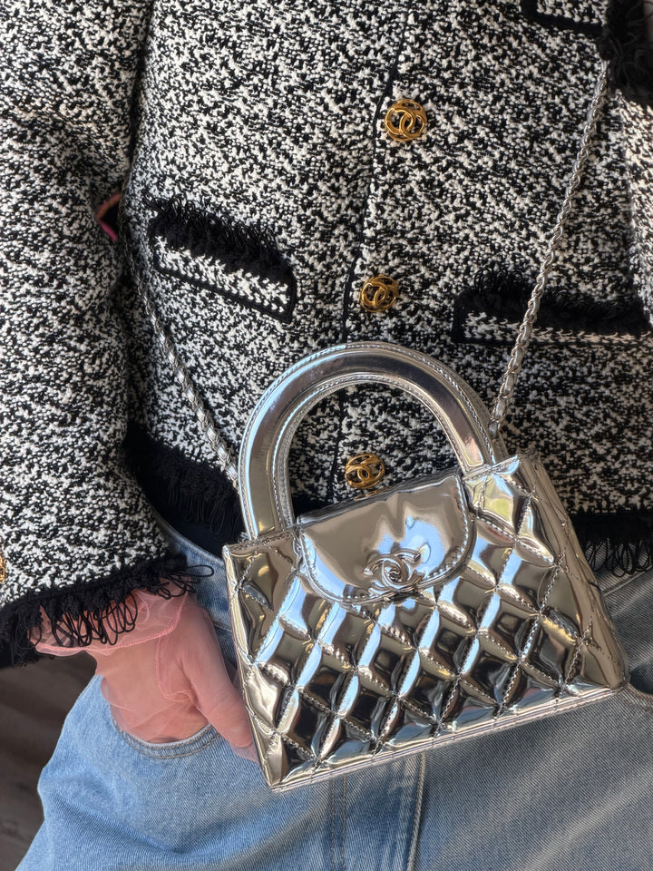 Chanel Nano Kelly Shopper Silver Mirror Calfskin Silver Tone Hardware 2026