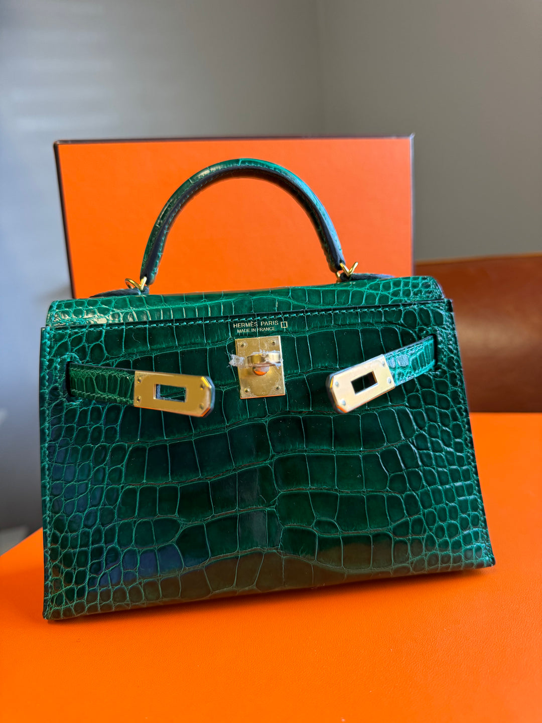 Hermes Emerald Alligator Mini Kelly