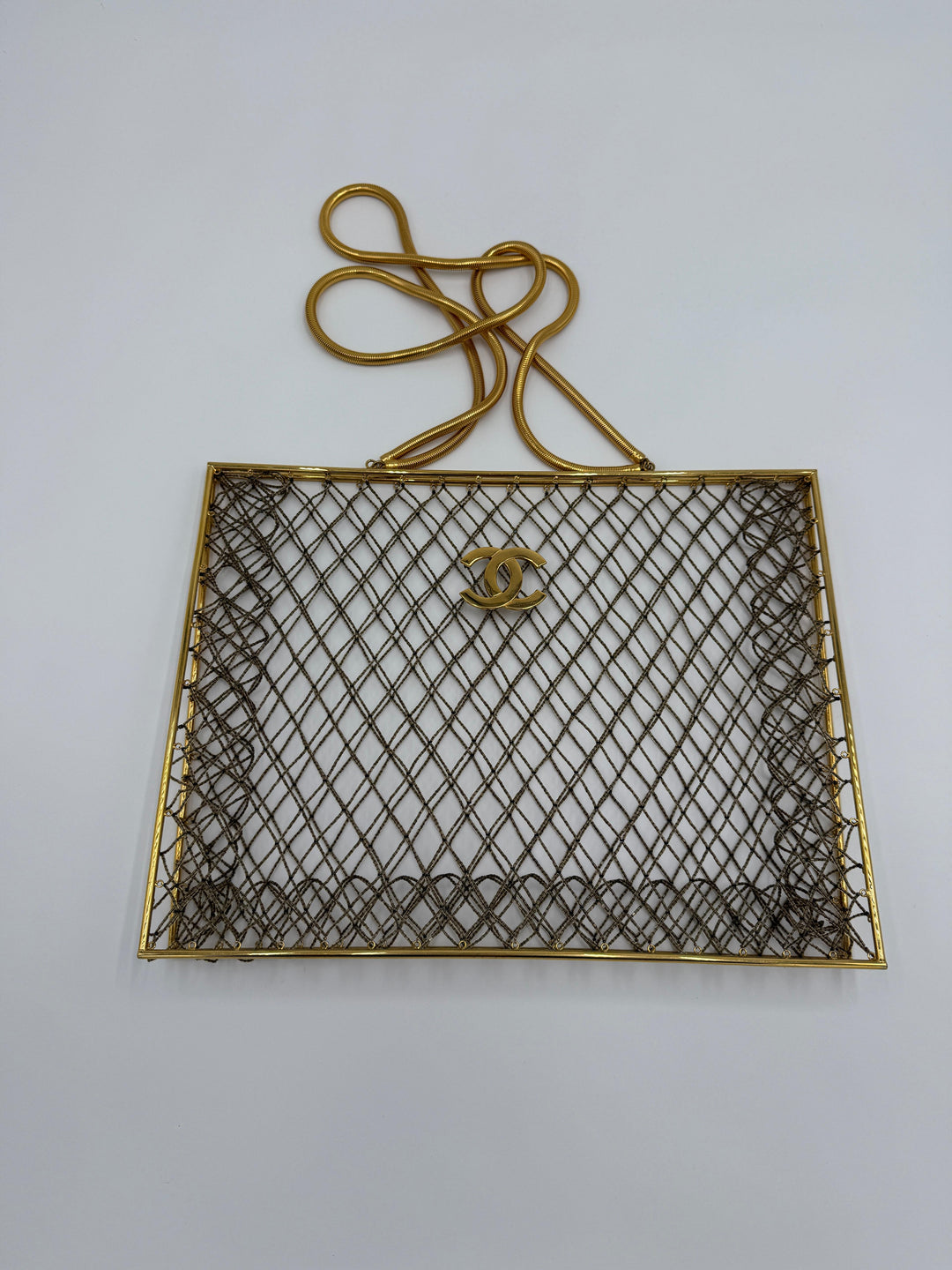 Chanel Spring 1997 Rare Gold Cage Shopping Tote