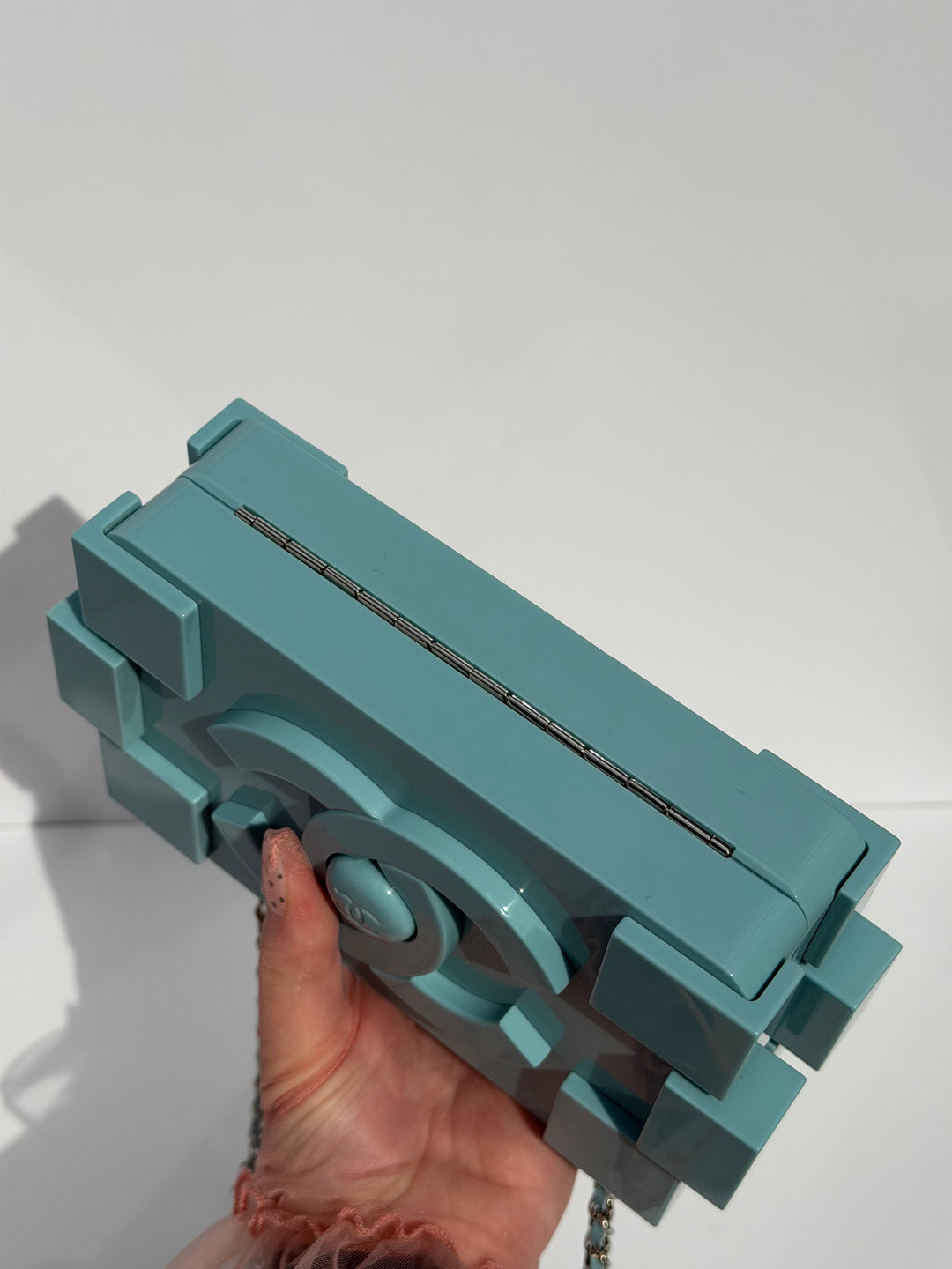 Chanel Baby Blue Plexiglass Lego Minaudiere