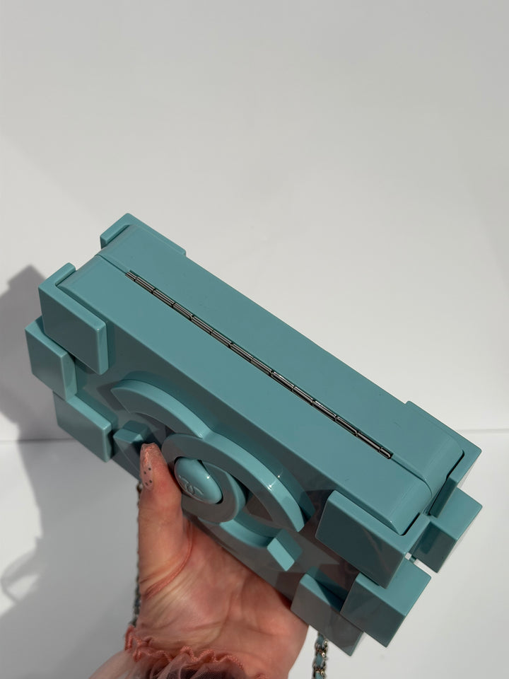 Chanel Baby Blue Plexiglass Lego Minaudiere