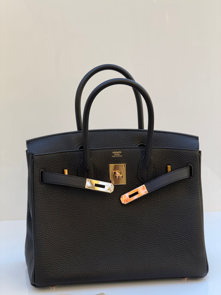Hermès Birkin 30 — Noir Togo with Rose Gold Hardware