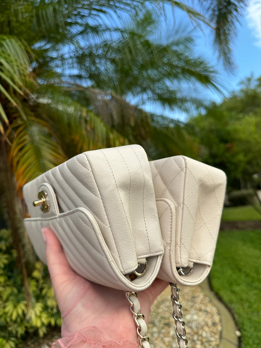 Chanel Craie Caviar Mini Flap Bag