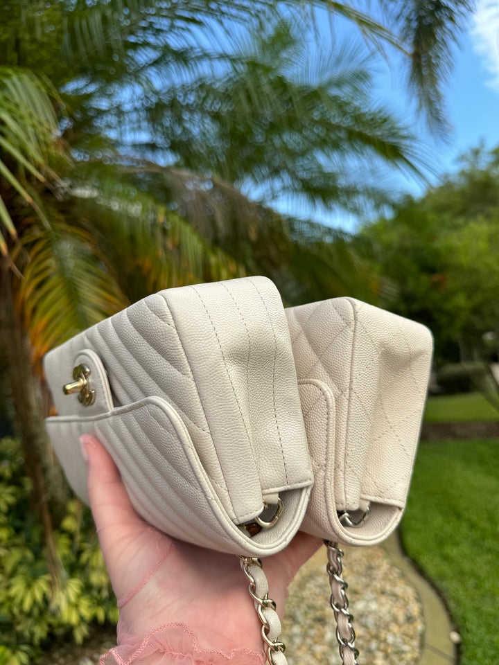 Chanel Craie Caviar Mini Flap Bag