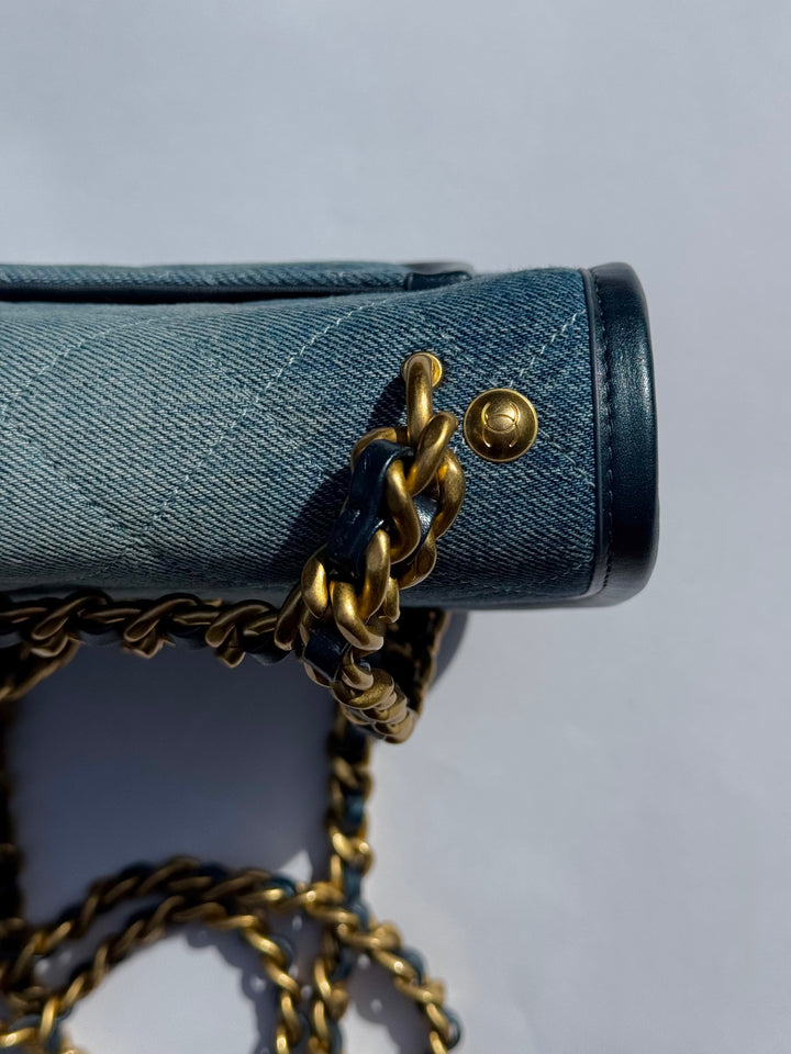 Chanel Denim Small Messenger Crossbody Bag