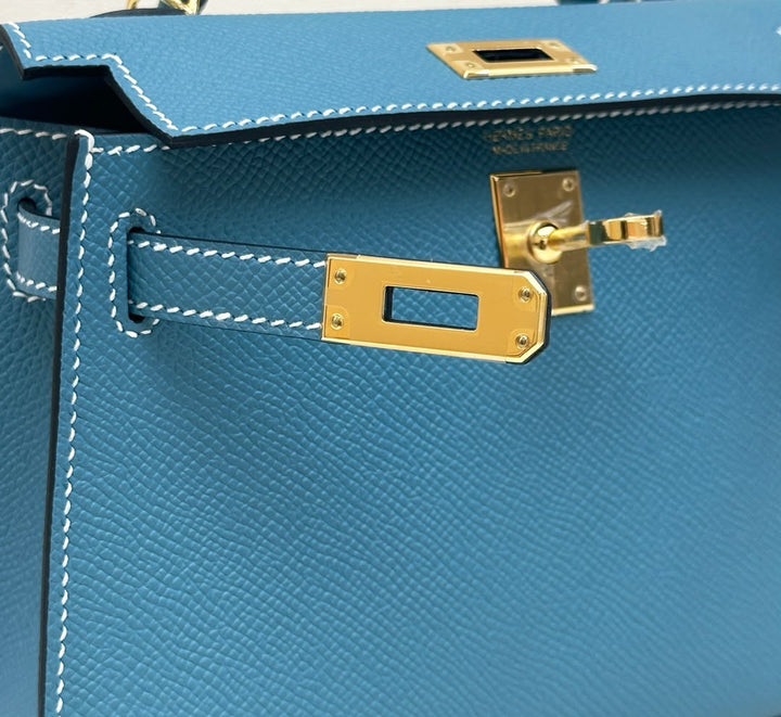 Hermès Mini Kelly Sellier 20 New Blue Jean Epsom Gold Hardware 2026