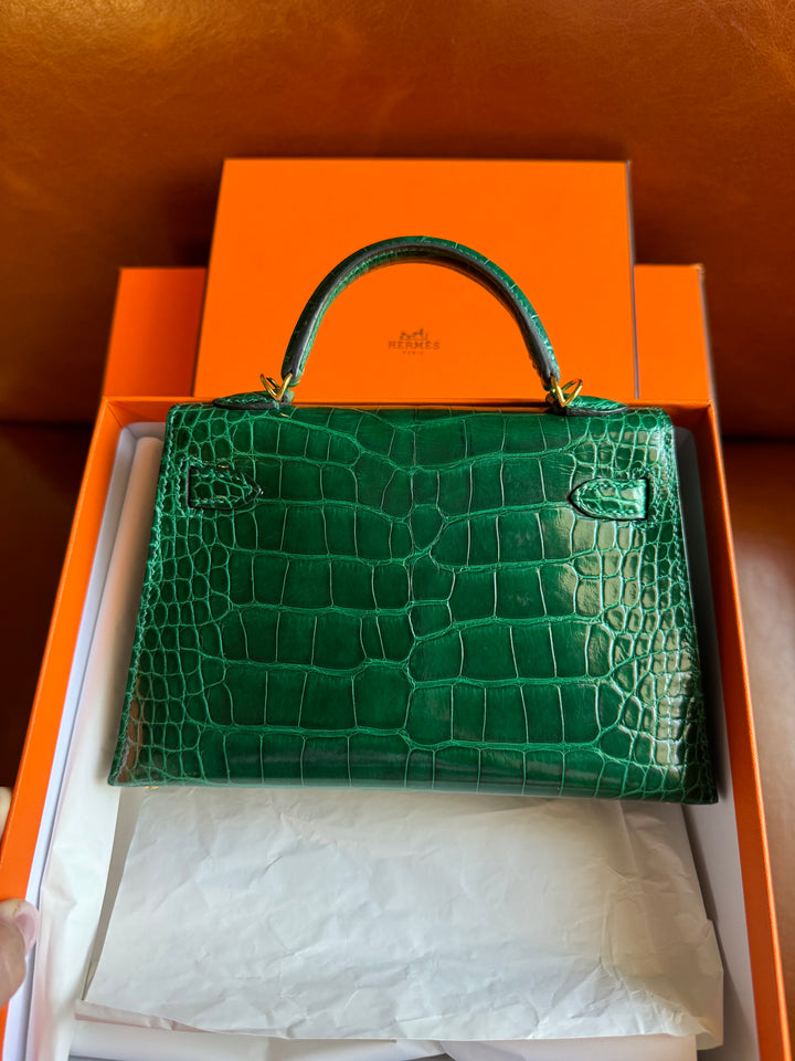 Hermes Emerald Alligator Mini Kelly