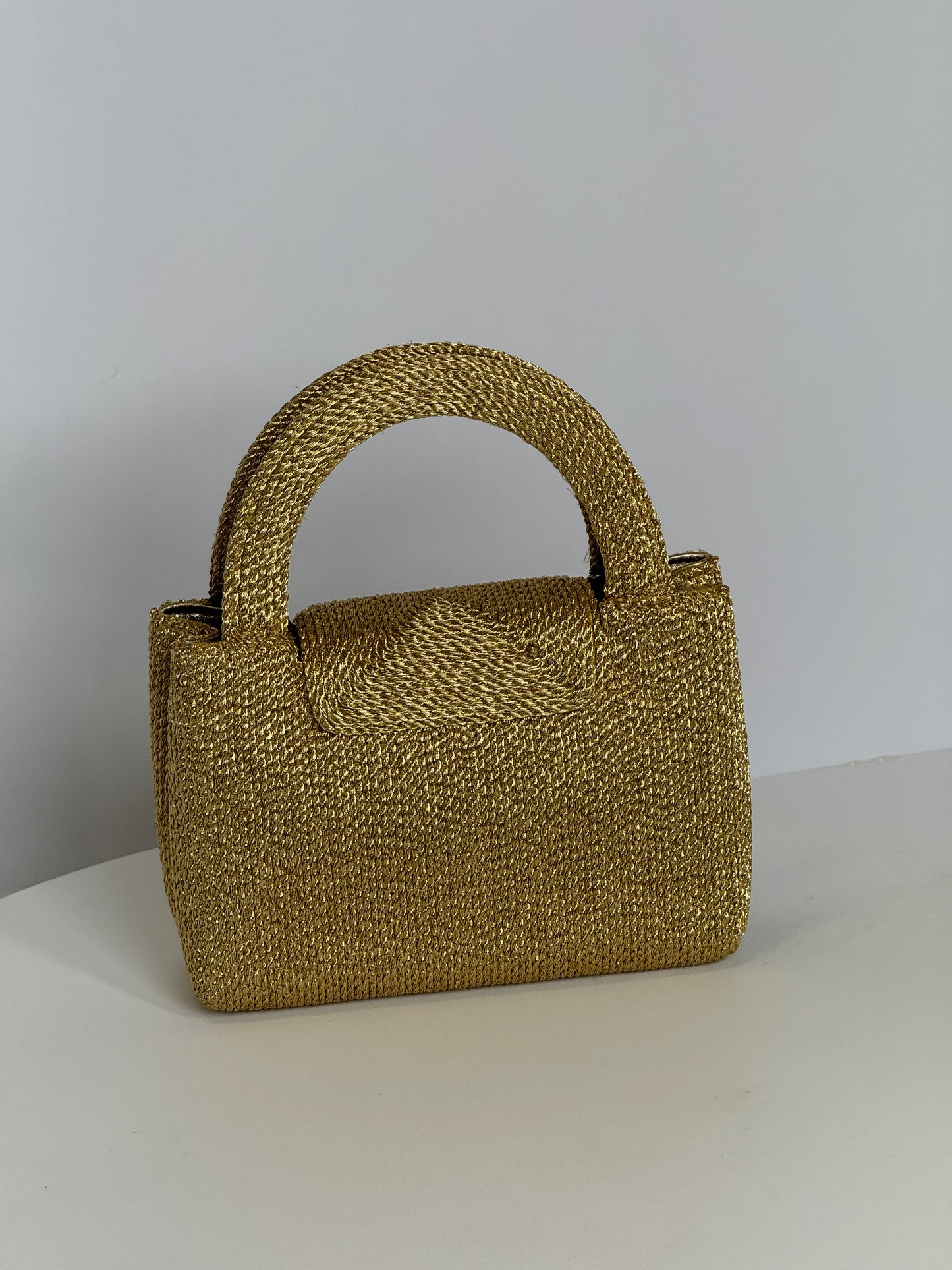 Chanel RARE 1998 Gold Silk Woven Mini Kelly