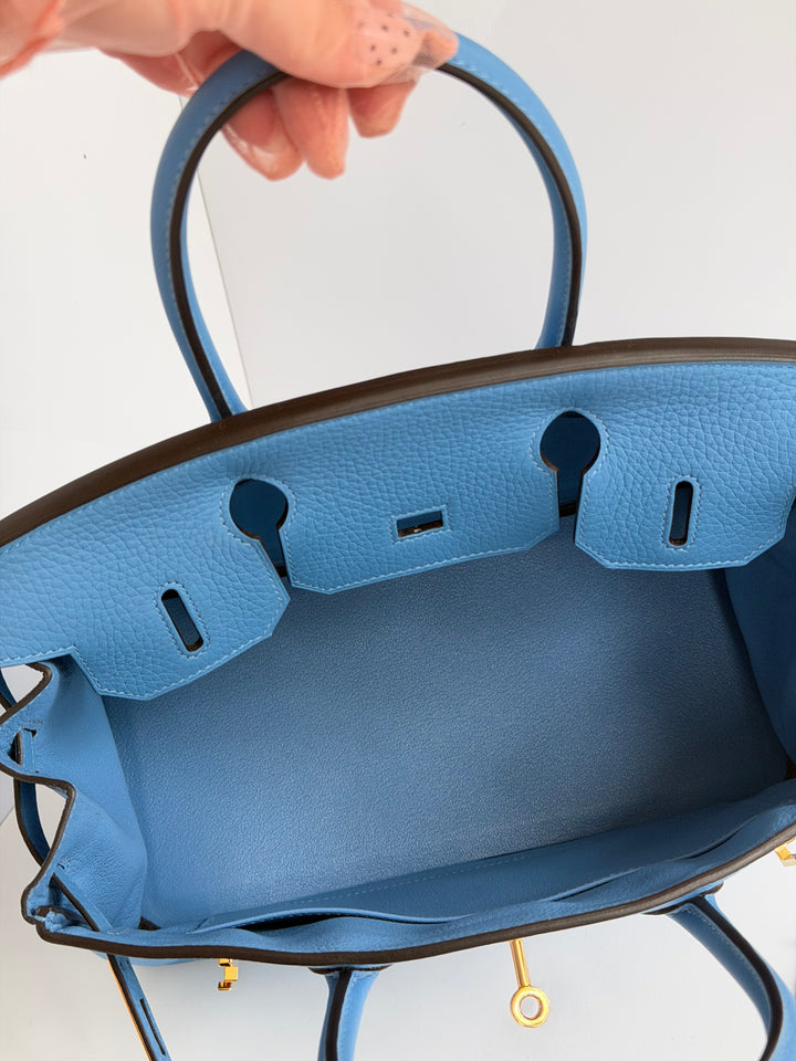 Hermes 2014 Bleu Paradis Clemence Taurillon Birkin 30