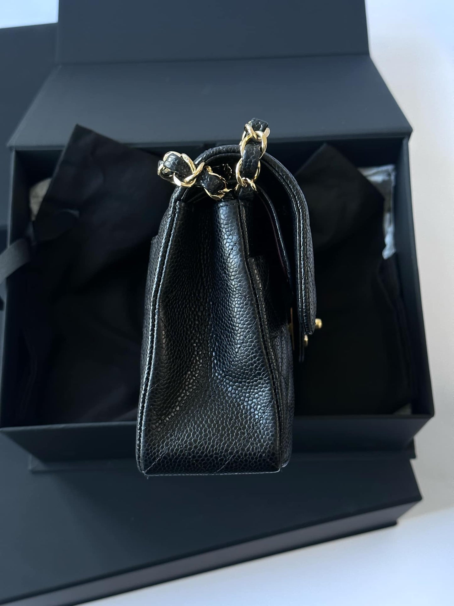 Chanel Small Black Caviar Classic Flap Bag + GHW