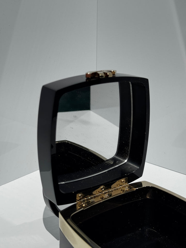 Chanel Lucite Box Mini Handbag Black Gold Hardware 2004