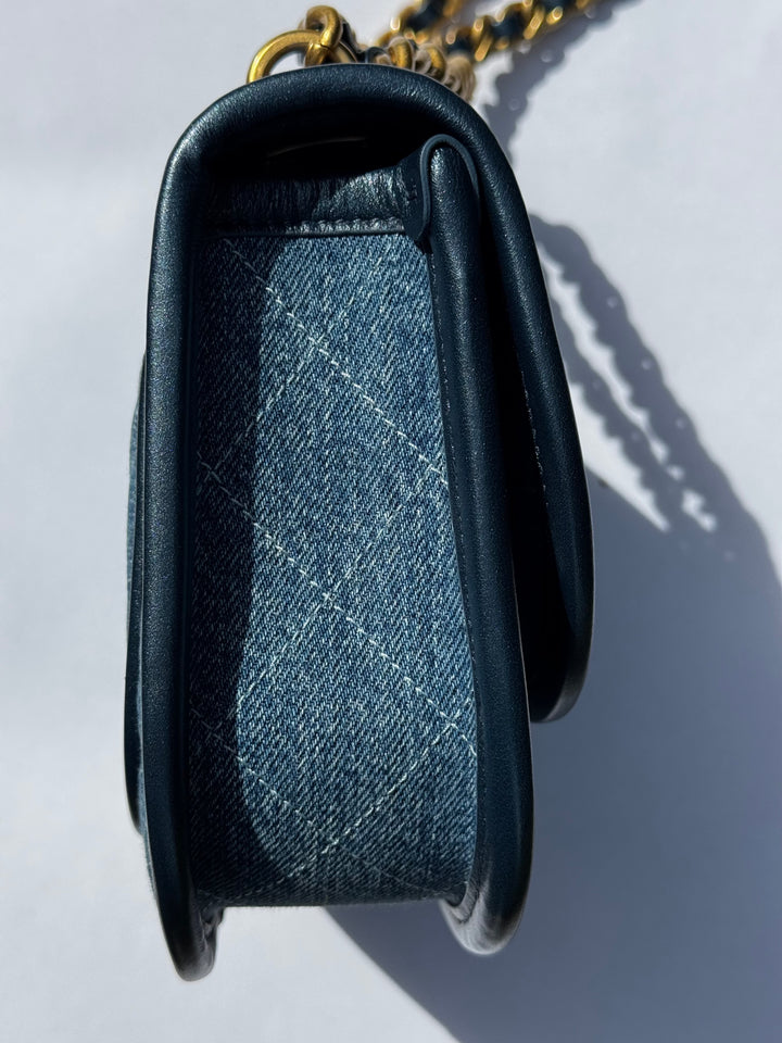 Chanel Denim Small Messenger Crossbody Bag