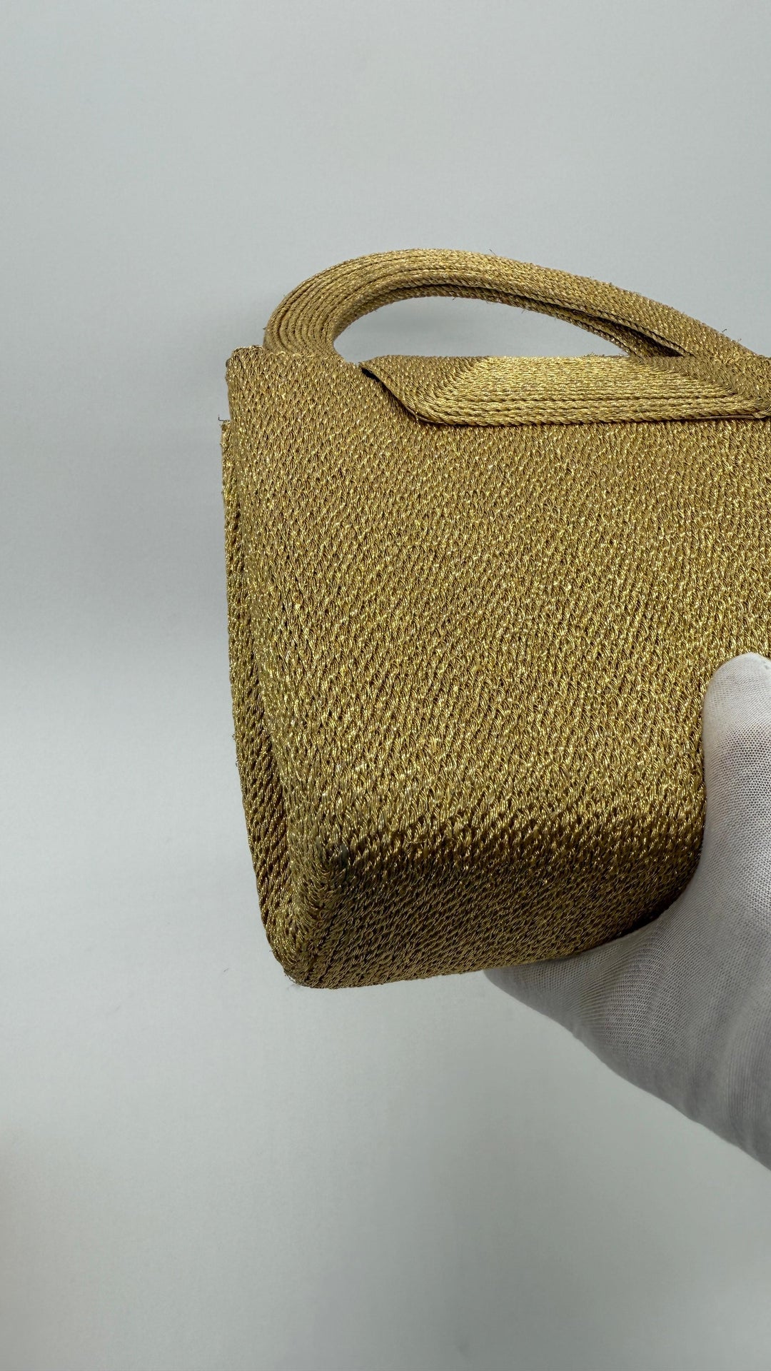 Chanel RARE 1998 Gold Silk Woven Small Kelly