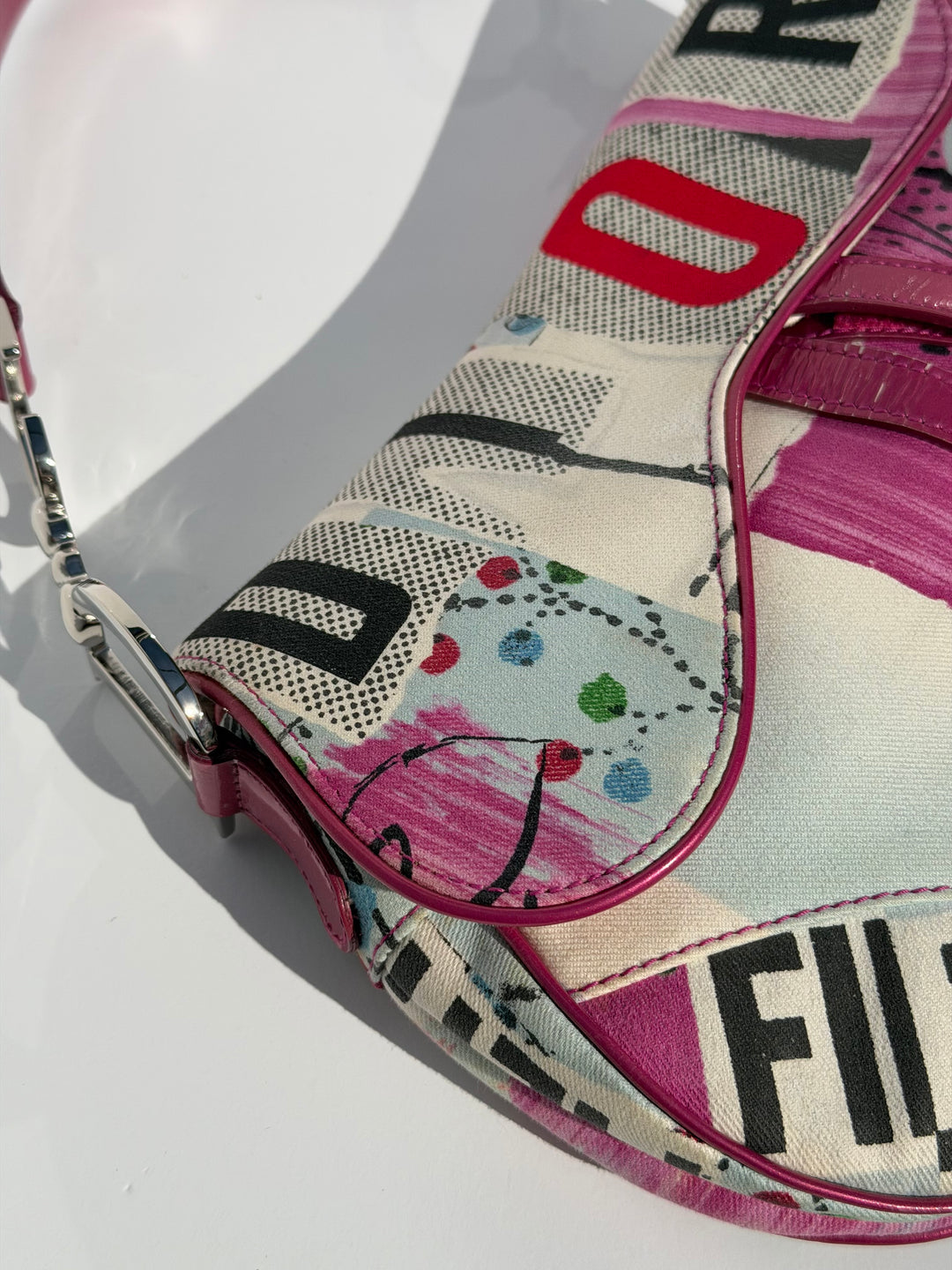 Christian Dior 2003 Multicolor “Filth” Saddle Bag