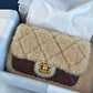 Chanel 25K Brown Mini Shearling Flap Bag