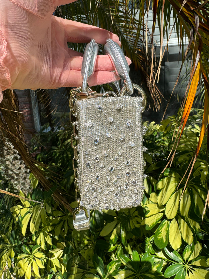 2023 Lady D-Joy Silver Embellished Micro Bag
