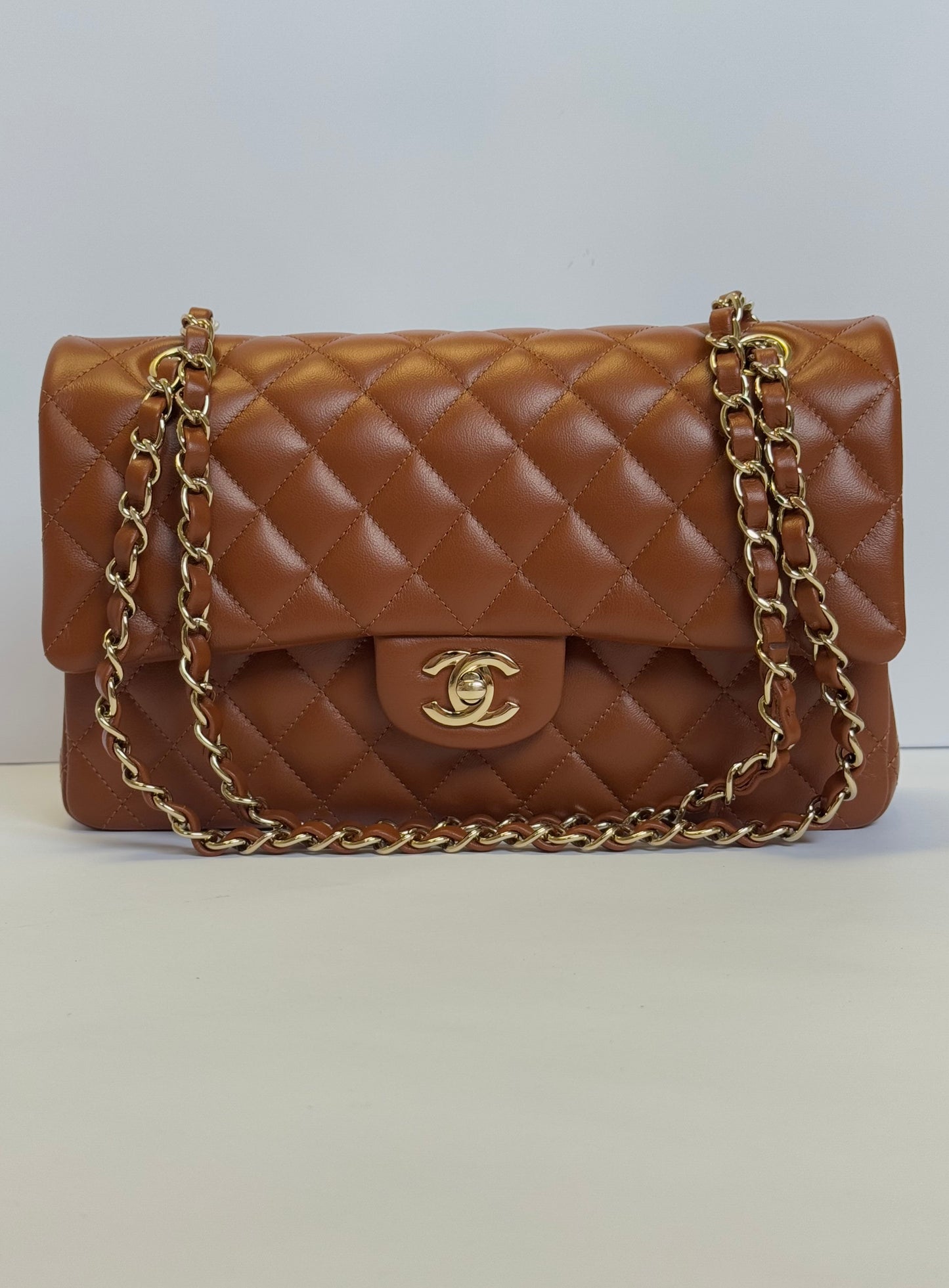 Chanel 21P Caramel Medium Lambskin Flap Bag